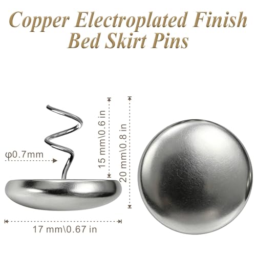 Copper Wrapped Twist Pins for Bed Skirt & Sofa Covers (16 Count)