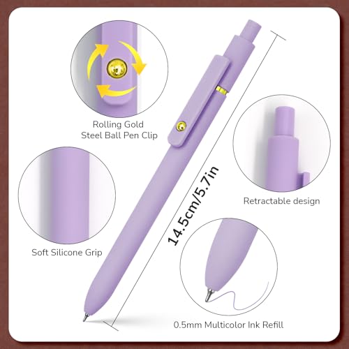 Colored Pens 12 Pcs Colorful Pens Fine Point Smooth Writing Pen (12 Count)