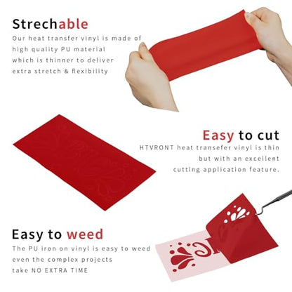 Red HTV Heat Transfer Vinyl Bundle