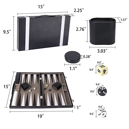 GSE Premium Leather Backgammon Board Game Set