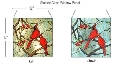 PA0008 Handcrafted Stained Glass Cardinal Window Hanging Suncatcher