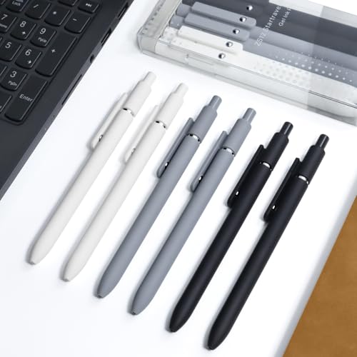 6 Pcs Gel Pens 0.5mm Quick Dry Black Ink Pens Fine Point Smooth Writing Pen (6 Count)