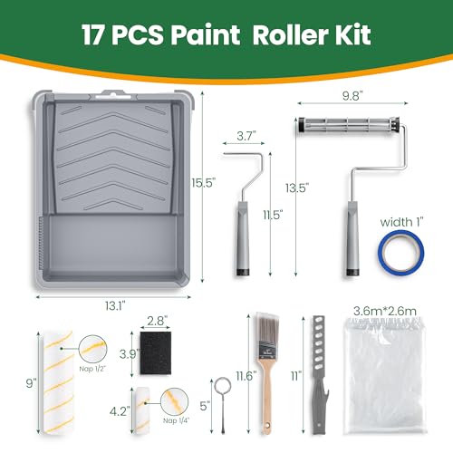 17 Piece Paint Roller Kit
