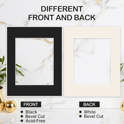 15 Pack 11x14 Black Picture Mats for 8x10 Photos (15 Count)
