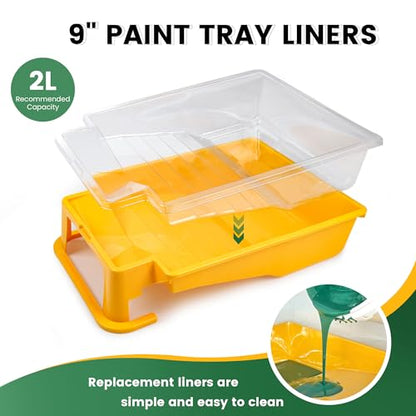 9 Inch Foot Operated Paint Tray with 12 Pcs Paint Tray Liner (17 Count)