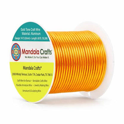 14 Gauge Gold Tone Anodized Aluminum Craft Wire