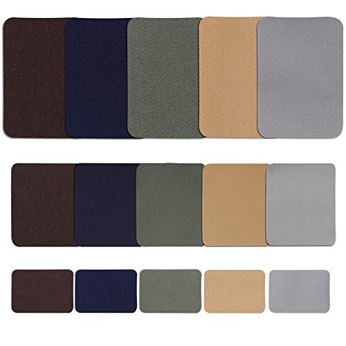 30 Pieces Twill Fabric Patches Fabric Repair Patches Iron on Twill Patch Clothing Repair Patch Kit for Jacket Clothes (30 Count)