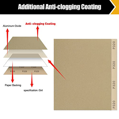 320 Grit Sand Paper 9" x 11" (12 Count)