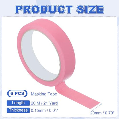Masking Tape 0.8 Inch x 21 Yard Painter's Tape Pink Paint Tapes for DIY Crafts Arts Drawing Decoration Labeling Car Painting Artist Teachers
