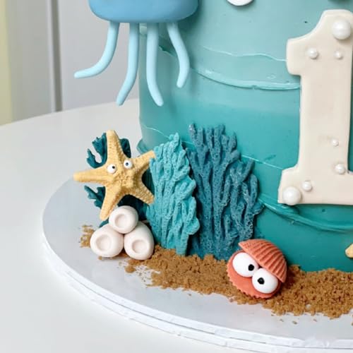 5 PCS Marine Theme Fondant Silicone Mold Seaweed Coral shell crab Shape DIY Handmade Baking Tools