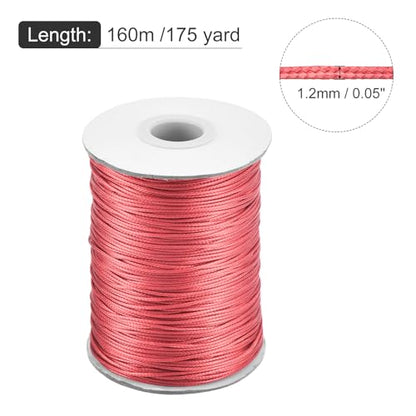 Waxed Cord 1.2mm Waxed Polyester Cord 175 Yard Wax String for Bracelet Making