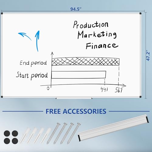 XBoard Magnetic Dry Erase Board 4' x 8' Wall Mounted