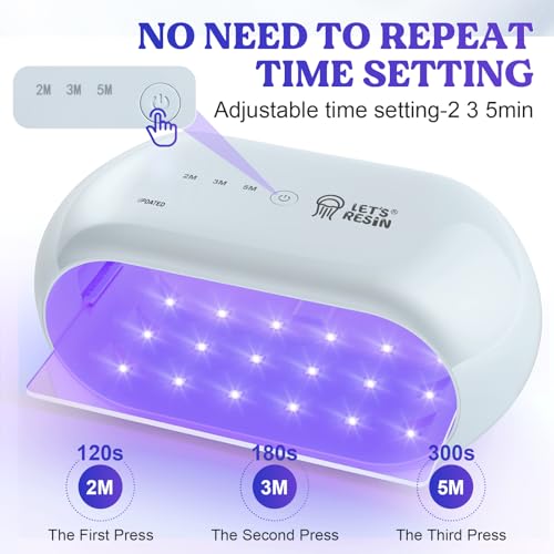 Two-Sided 36-LED UV Resin Light, 2/3/5-Min Timer, Gray Green