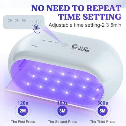 Two-Sided 36-LED UV Resin Light, 2/3/5-Min Timer, Gray Green