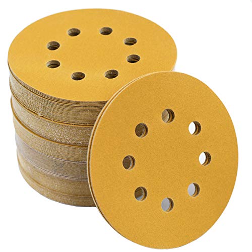 5-Inch 8-Hole Hook and Loop Sanding Discs 220-Grit, 100-Pack (100 Count)