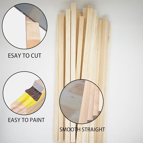30Pcs Balsa Wood Square Dowels 3 (30 Count)