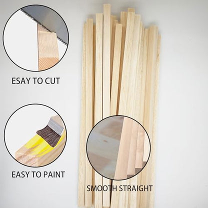 30Pcs Balsa Wood Square Dowels 3 (30 Count)