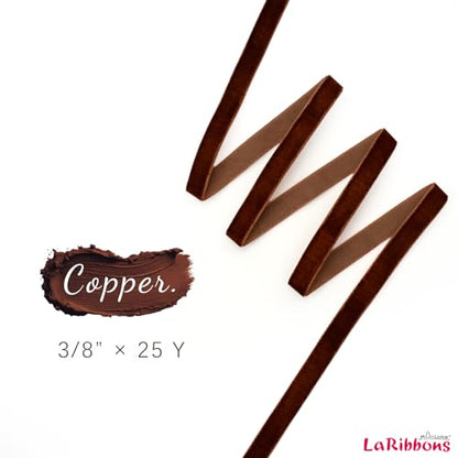 Copper Thin Velvet Ribbon