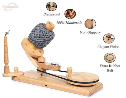 Yarn Winder Large Handcrafted Wooden Ball Winder for Knitting