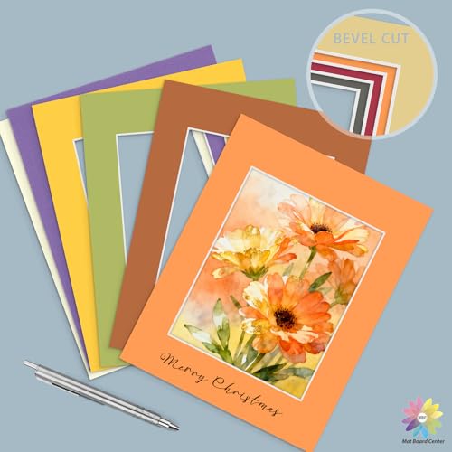 Mat Board Center 50 Pack 11x14 Picture Mat for 8x10 Photo Mixed Color
