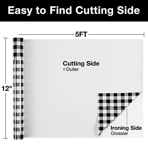 Black White Buffalo Plaid HTV Vinyl 12 inch x 5 ft
