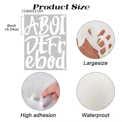 576 Pcs 8 Sheets Letters Stickers Vinyl Alphabet Number Decals Back to School Supplies for Water Bottles Cups Mailbox Scrapbooking Bulletin Board Classroom Decor (8 Count)