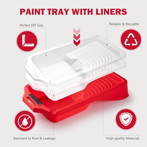 21 Pack 4 Inch Paint Tray Set with 20 Liners