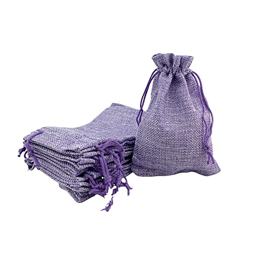 Pack of 25 Burlap Gift Bags with Drawstring Linen Jewelry Pouches Wedding Hessian Jute Bags for Birthday and Treat Pouches Party Wedding Favors Gift