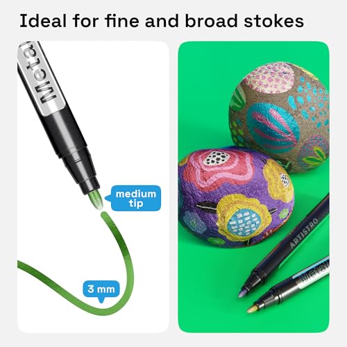 12 Metallic Paint Pens for Glass Marking (12 Count)