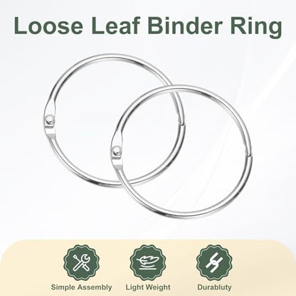 1.8" x 2" Loose Leaf Binder Rings (30 Count)