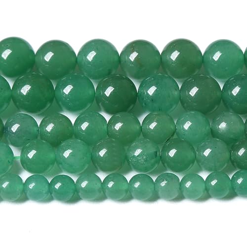 72PCS 10MM Natural Green Aventurine Beads Natural Gemstone Crystal Energy Stone Beads for Jewelry Making DIY Bracelet Necklace 2 Strand 32"