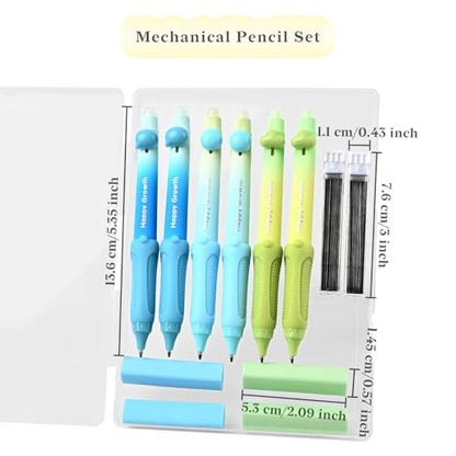 Cute Mechanical Pencil Set with Case (12 Count)