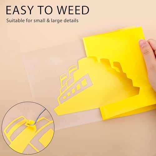 RENLITONG Yellow Iron on Vinyl 12Inch by 50ft Roll Heat Transfer Vinyl for T