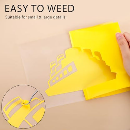 RENLITONG Yellow Iron on Vinyl 12Inch by 50ft Roll Heat Transfer Vinyl for T