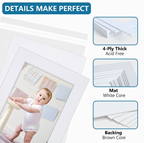 10 Pack White Photo Mat Set 11x14 for 8x10 Photos