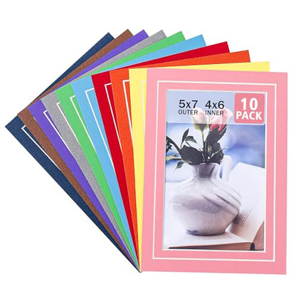 10 Pack 5x7 Colorful Picture Mats