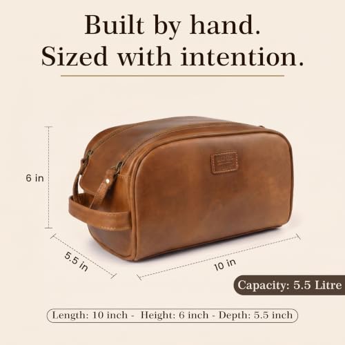 Leather Toiletry Bag for Men