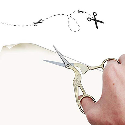 4PCS Vintage Stork Shape Sewing Scissors Stainless Steel Scissors (2 Count)