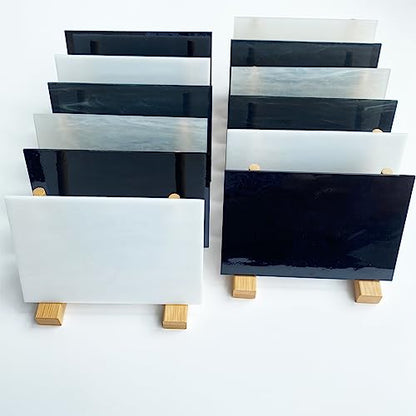 12 Sheets White Black Stained Glass Variety Pack