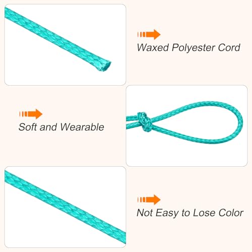 Waxed Cord 1.5mm Waxed Thread 87 Yard Wax String Leather Cord for Bracelet Making