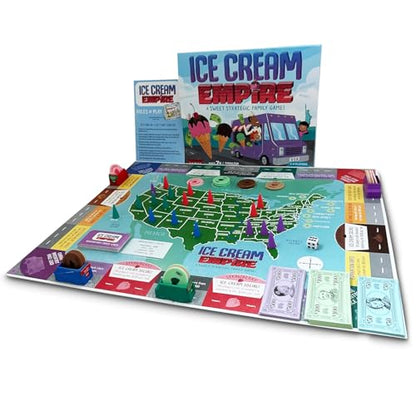 Ice Cream Empire Board Game for Kids and Adults (4 Count)