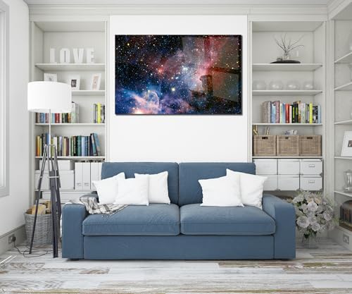 Stunning Nebula Tempered Glass Wall Art Painting for Living Room