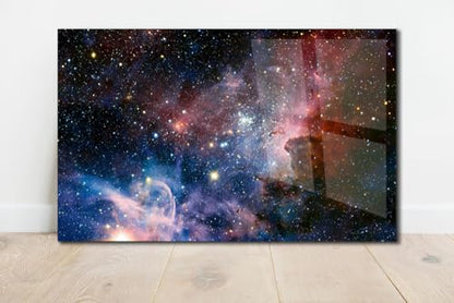 Stunning Nebula Tempered Glass Wall Art Painting for Living Room