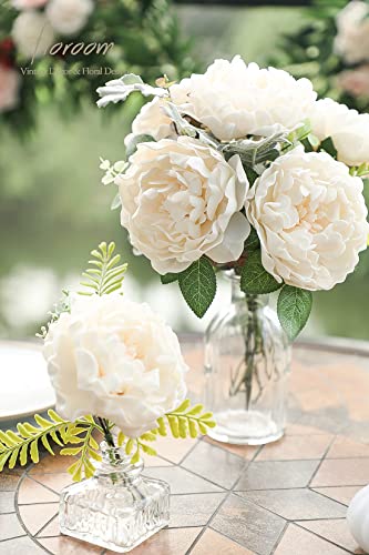 Artificial Flowers 16pcs 4" Blooming Peonies Real Looking Foam Fake Peony with Stems for DIY Wedding Bouquets Bridal Shower Centerpieces Floral Arrangements Party Tables Decorations (16 Count)