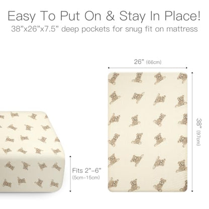 Organic Pack and Play Sheets Fitted 38”x26” 100% Muslin Cotton