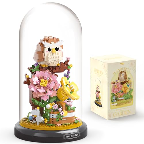 Owl Flower Bouquet Building Set Plants Friend Set Adults Bonsai Tree Party Favors for Kids Animal Building Blocks Set Valentine's Birthday Gift for Girlfriend Boys Girls Age 6