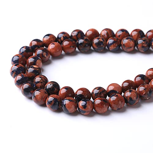 48PCS 8MM Sandstone Beads Energy Healing Beads for DIY Jewelry Bracelet Necklace Making for Jewelry Making 15Inch