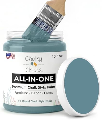 Medium Blue 16 Fl Oz Chalk Paint for Furniture All in One