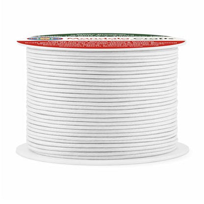 1mm White Cotton Waxed Cord for Jewelry Making (327 Foot)