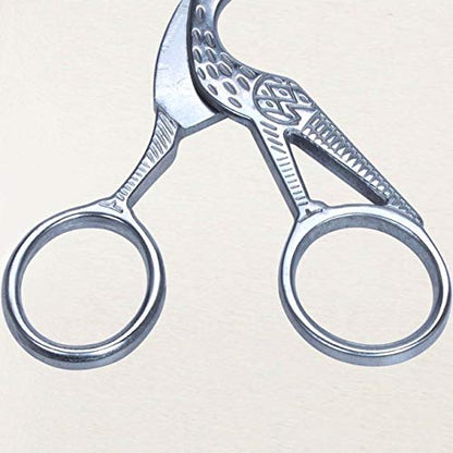 4PCS Vintage Stork Shape Sewing Scissors Stainless Steel Scissors (2 Count)